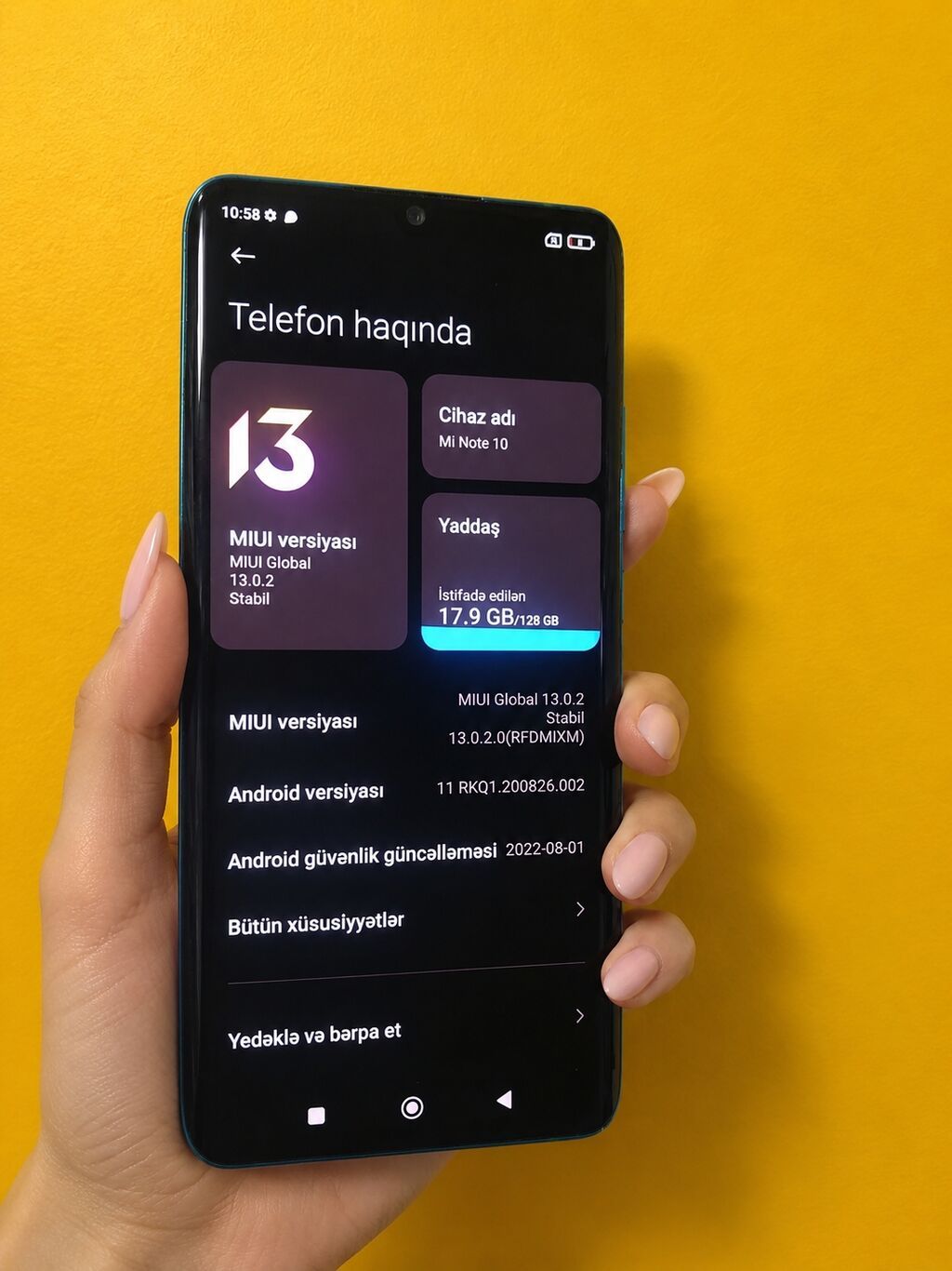 Xiaomi Mi Note 10, 128 GB, rəng - Mavi — Xiaomi, Bakı (2)
