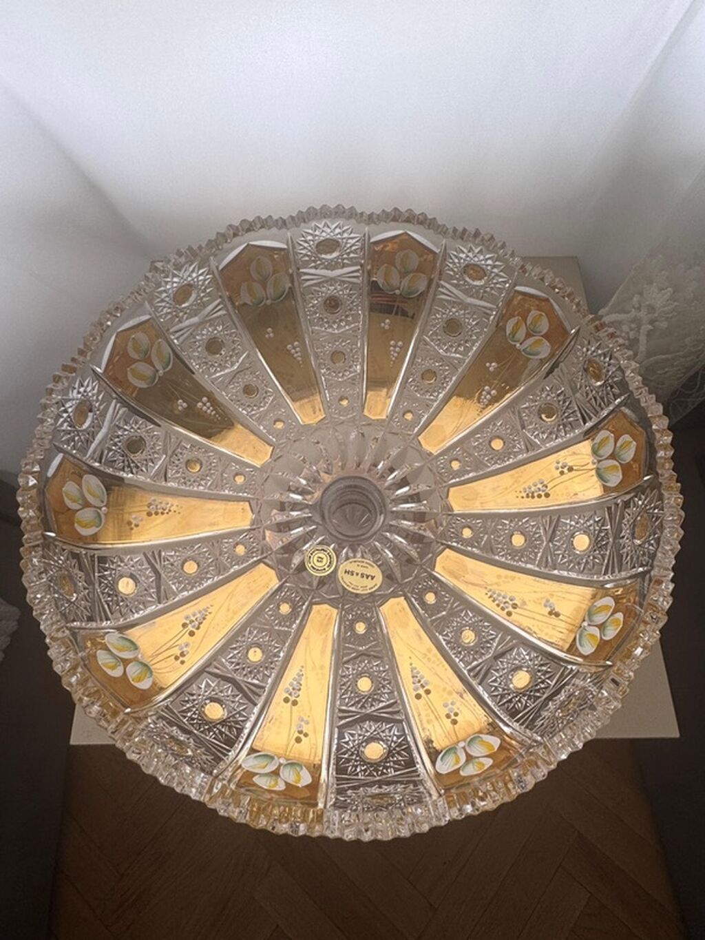 Bohemiya kəsimi kristal meyvə qabı (ayaqlı) 10 manat — Süfrə qabı, Bakı (6)