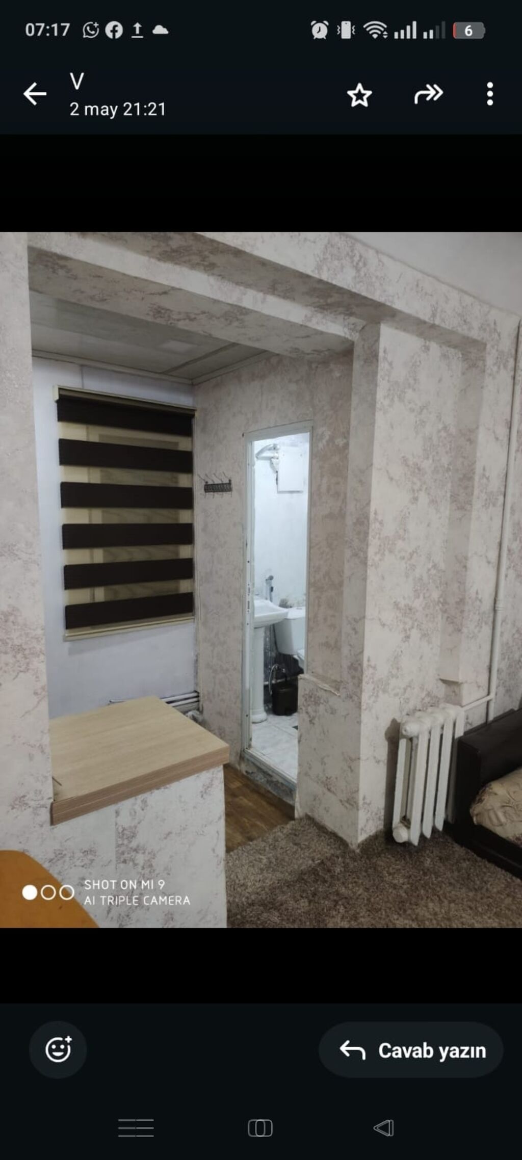 Qarayevde 5/3 mertebesinde 1 otaqli ev 300 azn ev 2 neferden artiq — Mənzil, Bakı (8)