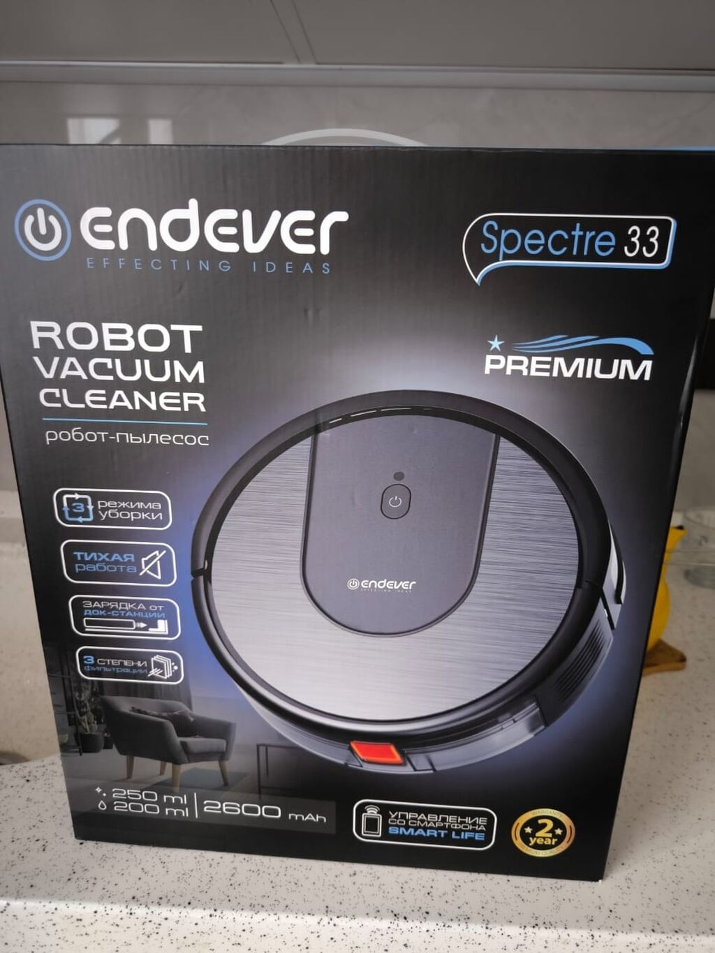 Endever Spectre 33 robot tozsoran - 2‑si‑1‑də: quru süpürmə və yaş — Robot tozsoran, Bakı (4)