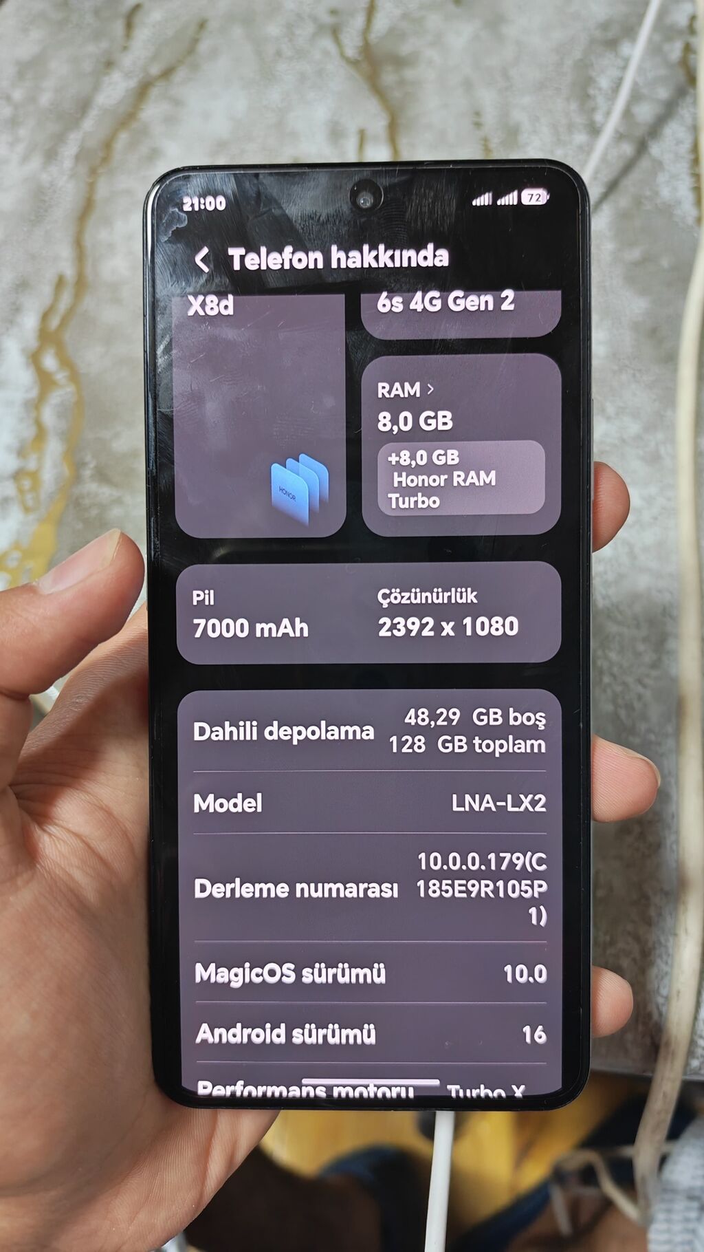 Honor X8d 128 GB, Gümüşü — Honor, Masazır (4)
