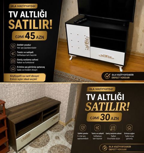 TV altlığı Məhsul xüsusiyyətləri: - Defekt yoxdur – hər şey — Bakı