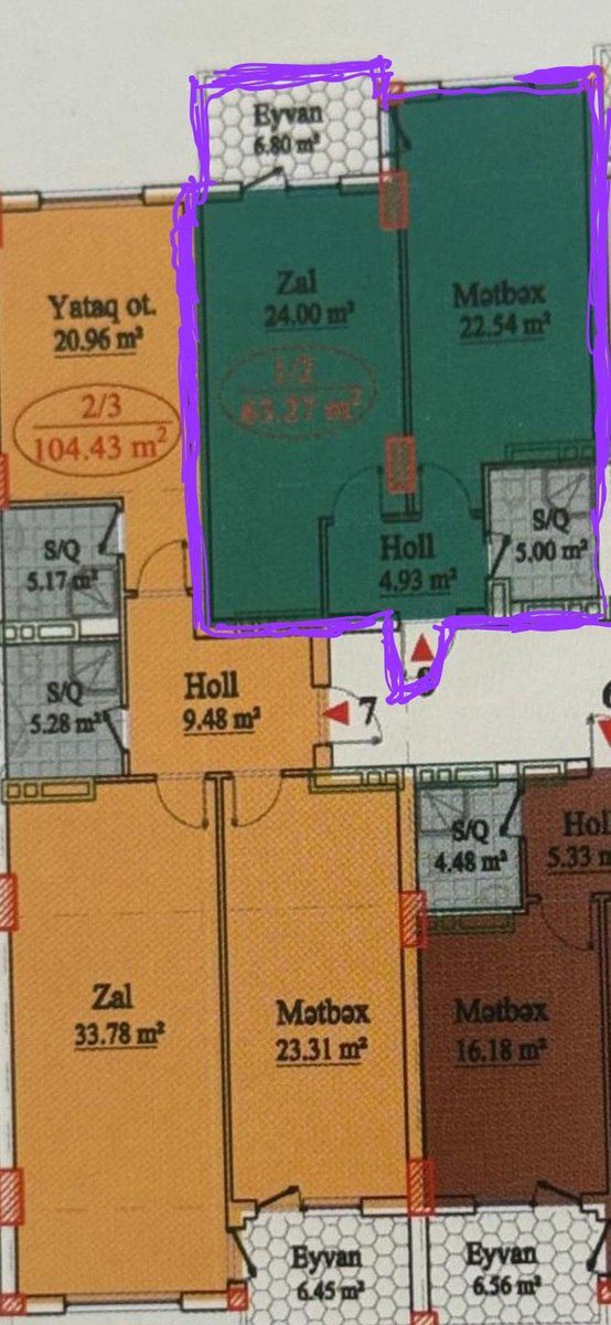Satılır 2 otaqlı yeni tikili 104.4 m² — Mənzil, Bakı (3)