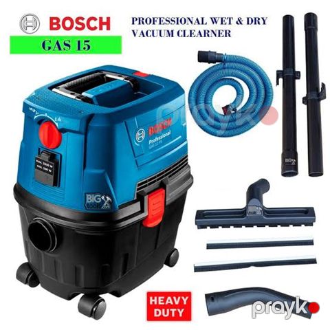 Bosch GAS 15 Professional – yaş və quru təmizlik üçün sənaye tipli — Bakı