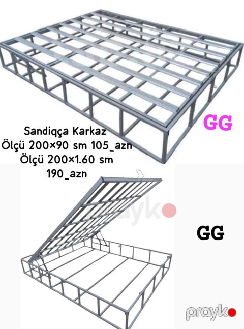 Sandıqça karkaz – metal çarpayı əsaslığı - Material: möhkəm metal — Bakı