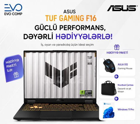 Noutbuk ASUS TUF Gaming F16 FX608JMR-RV037 90NR0NB1-M002S0 — Bakı