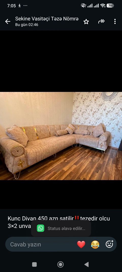 Kunc Divan 450 azn satilir‼ tezedir olcu 3×2 unvan zig yolu i0500 — Bakı