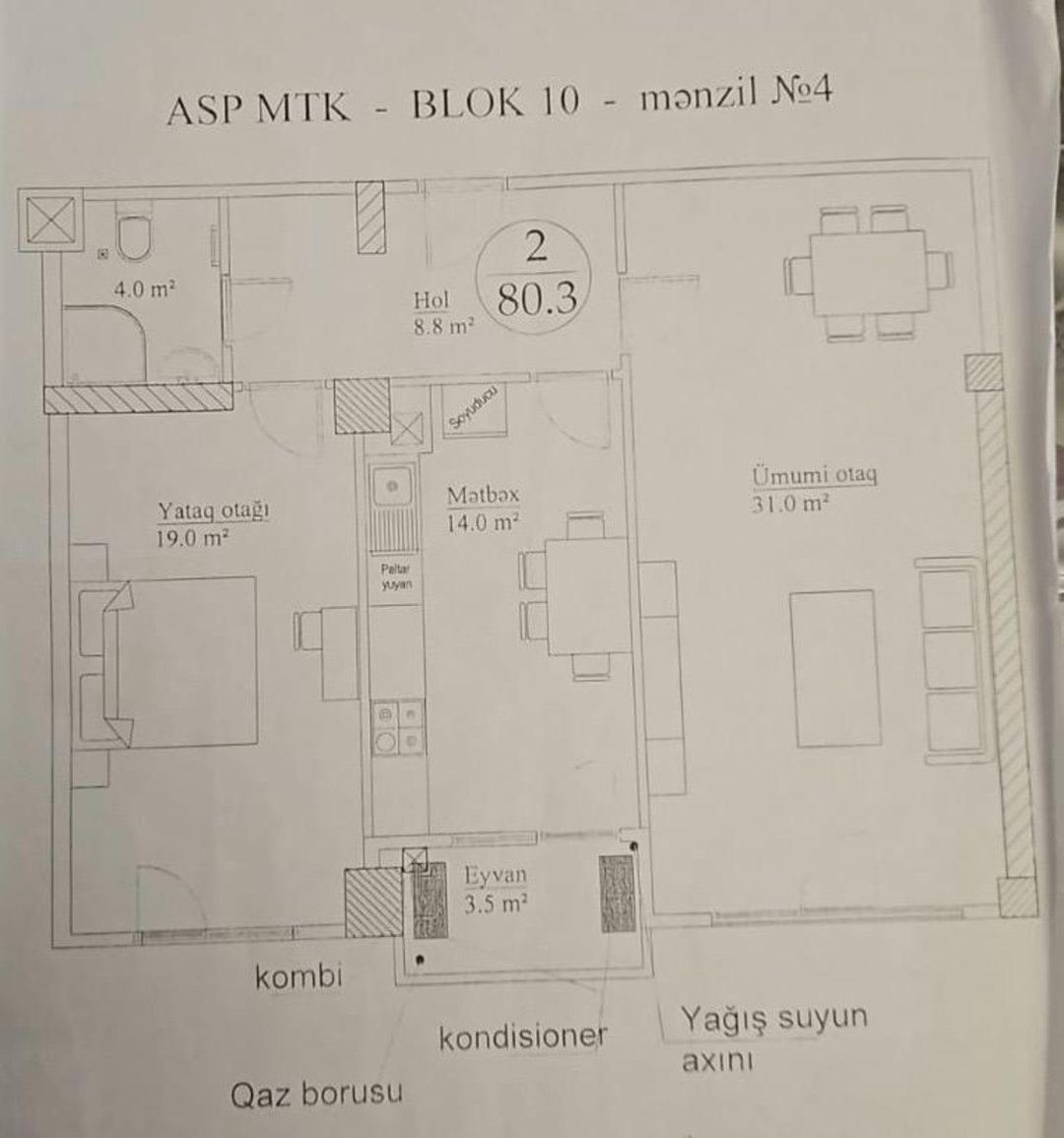 Satılır 2 otaqlı yeni tikili 90 m² — Mənzil, Bakı (11)