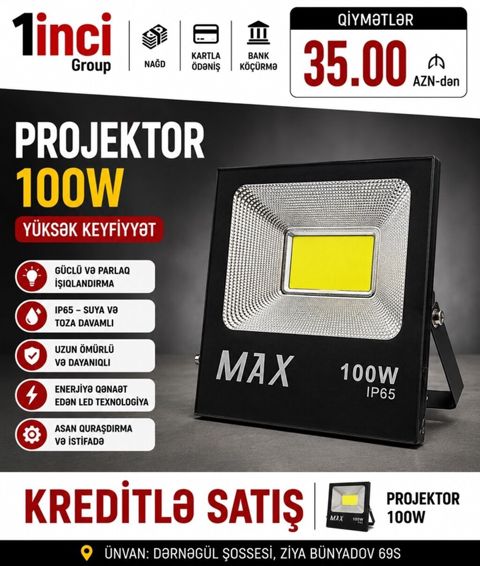 LED Proyektor MAX 100W – yüksək keyfiyyətli işıqlandırma həlli — Bakı