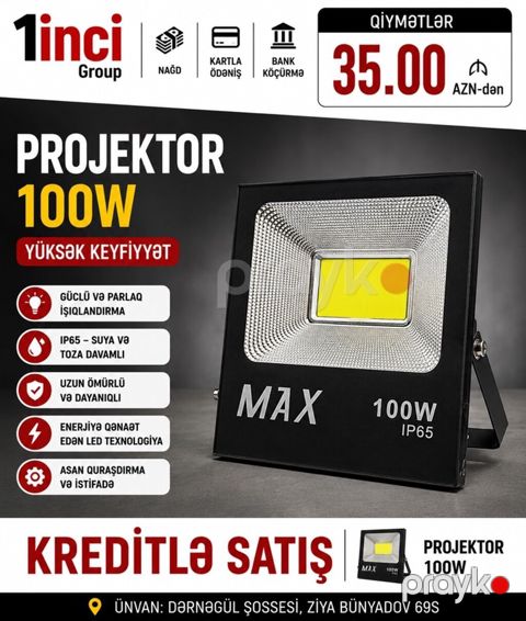 LED Proyektor MAX 100W – yüksək keyfiyyətli işıqlandırma həlli — Bakı