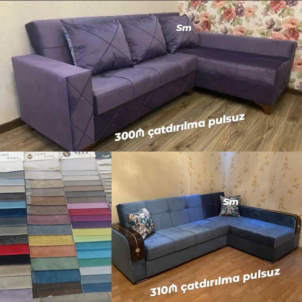 Künc divan – açılır bazalı model - L‑şəkilli künc divan, rahat oturuş — Divanlər, Digah (2)