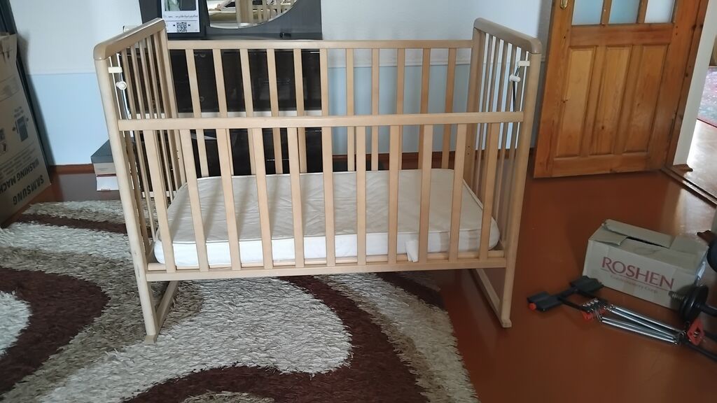 Oğlan və qız üçün, İşlənmiş, Dördbucaq, Beşik, Dəstsiz, Matras ilə, Yellənmə mexanizmi ilə — Bəşikləri, Masazır (2)