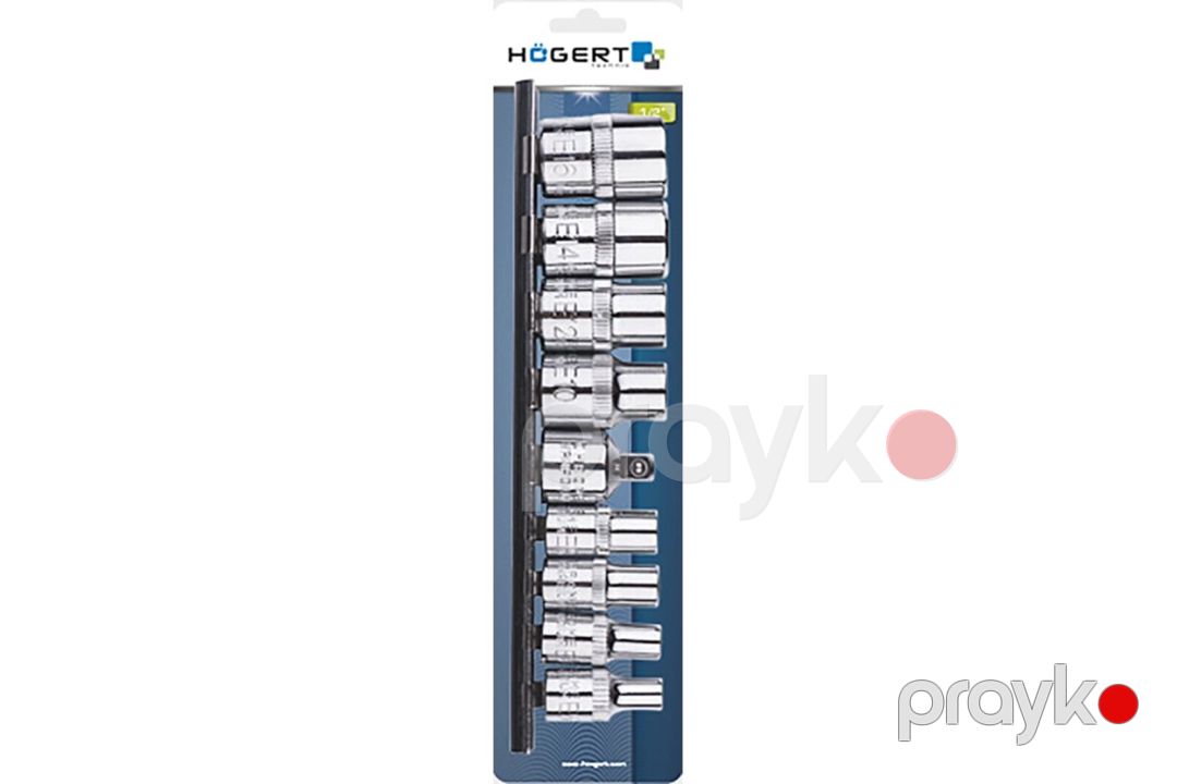 Torx uclu başlıqlar dəsti 1/4”, 3/8”, 9 ədəd Högert HT1A884 — Təmir və inşaat, Bakı (2)