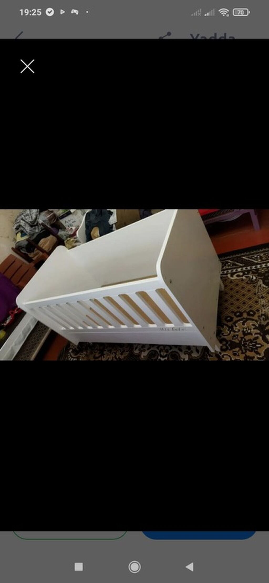 Uşaq beşiyi – “Ali bebe” model - Material: ağ rəngli MDF/taxta — Mebel, Bakı (2)