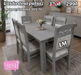 Masa + 6 Stul dəsti 299₼ Masa açılan Ölçü 80x1.30/1.70 — afa.mebel — Tables and chairs