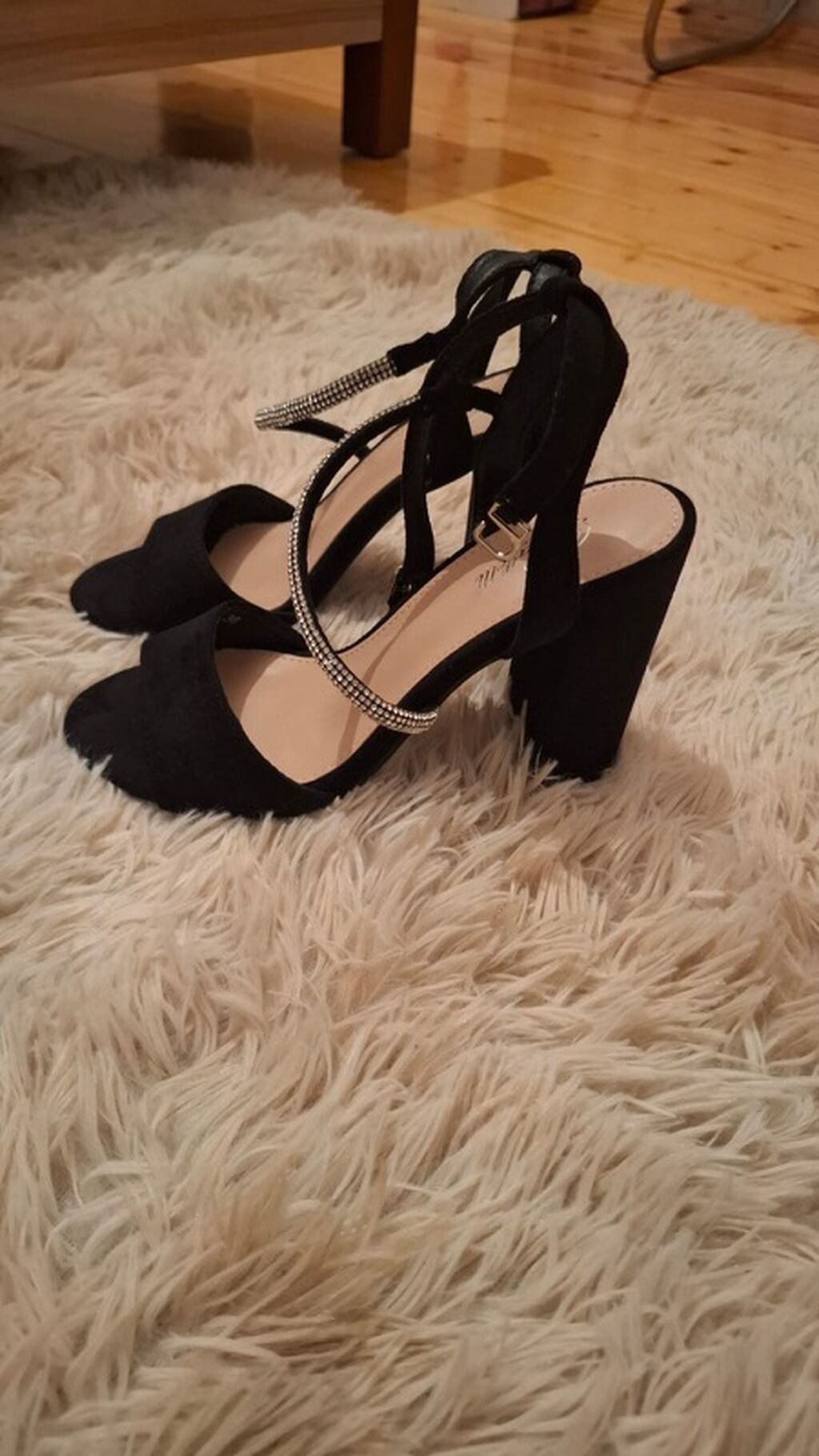 Qadın yüksək dabanlı sandal - Rəng: qara - Model: açıq burunlu — Sandal, Bakı (2)