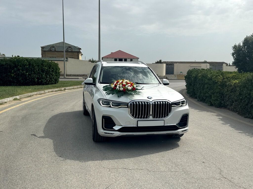 Bəy gəlin maşını BMW X7.Sürücüsüz verilmir.Toy, nişan, və digər — Minik avtomobili icarəsi, Bakı (3)