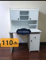 Ağ rəngdə funksional iş/oxu masası – İnci Mebel - Üst modul: 2 qapalı — Ürünler