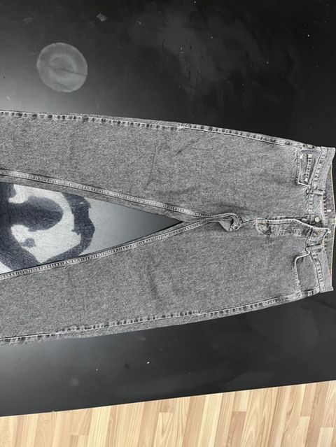 Boz baggy cins şalvar (yeni) - Rəng: Tünd boz/acid-wash effekti — Bakı