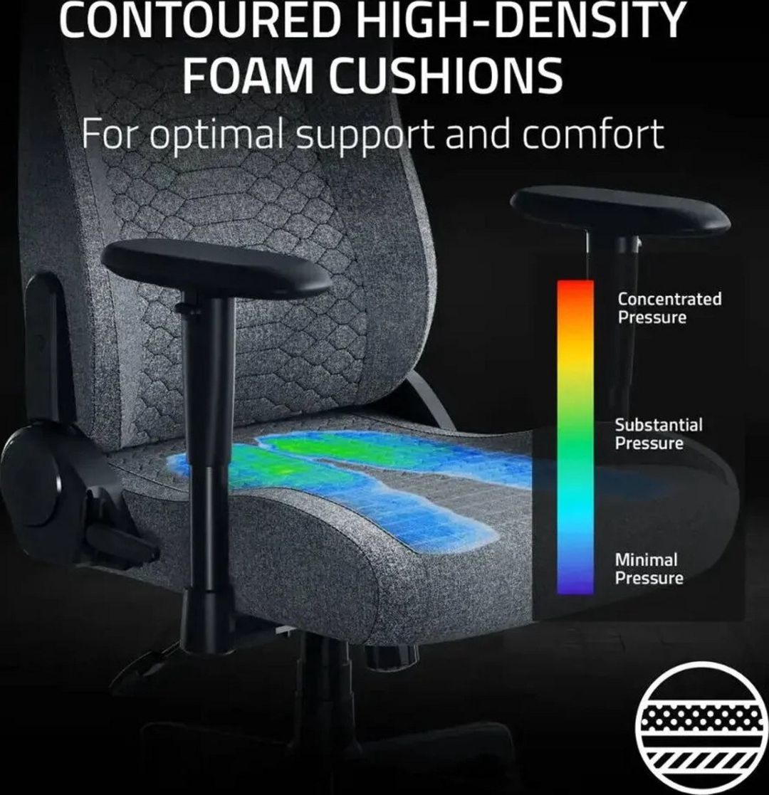 Kreslo Razer chair Iskur V2 X, fabric, 2D-Armrests, light Grey RZ38-05310200-R3G1 — Mebel, Bakı (8)