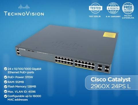 Cisco Catalyst 2960X 24PS L — Bakı