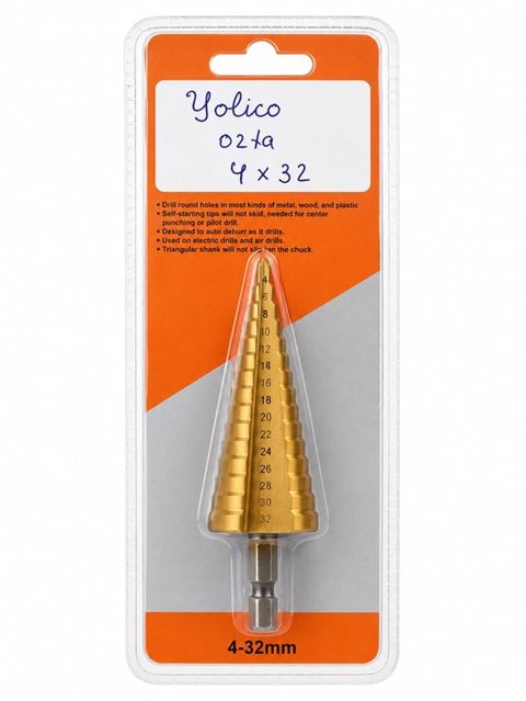 Yolka pilləli qazma ucu – 4–32 mm - Ölçü aralığı: 4 mm-dən 32 mm-ə — Qobu