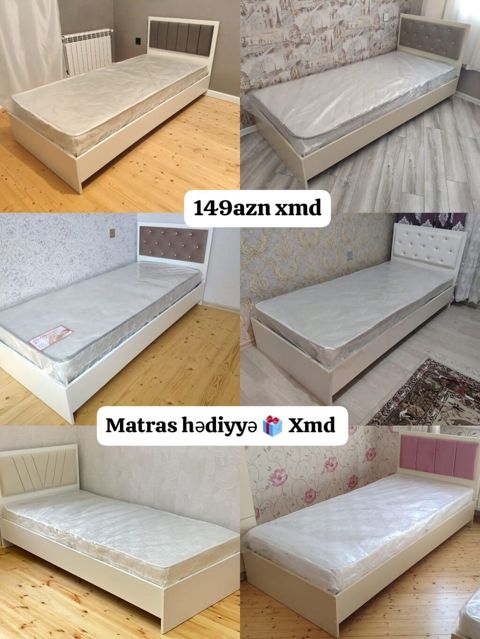 Tək nəfərlik taxtlar – müxtəlif başlıq dizaynları ilə. Sadə və zərif