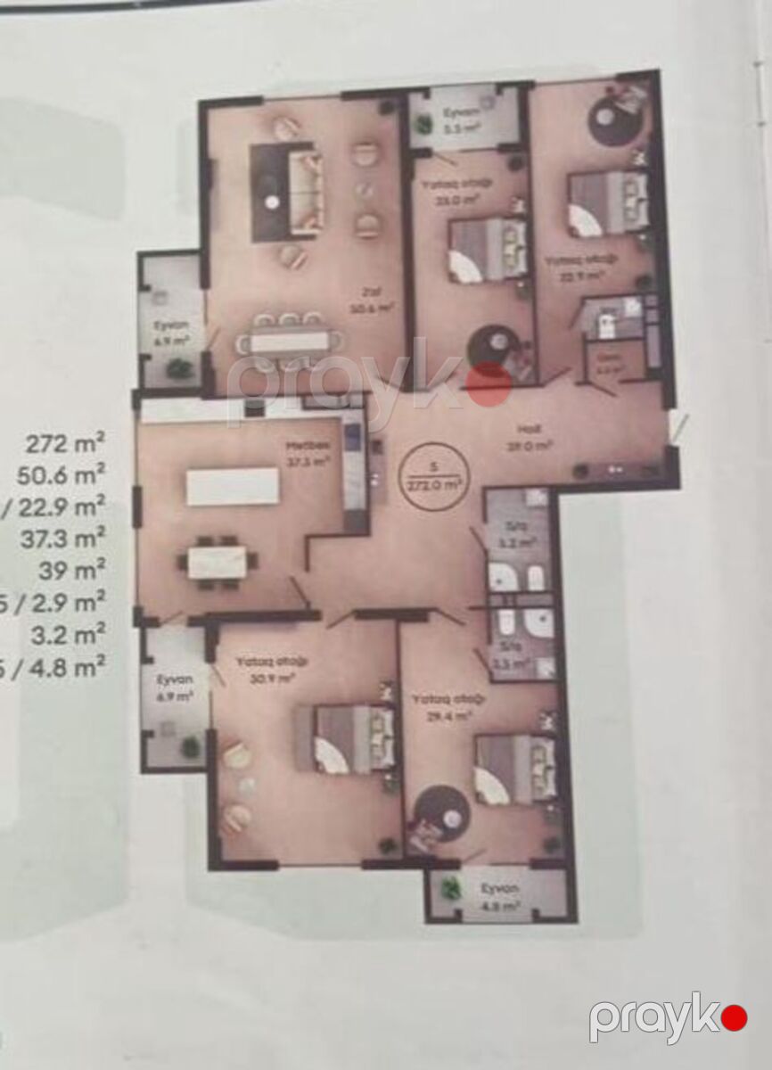 Satılır 5 otaqlı yeni tikili 272 m² — Mənzil, Bakı (5)