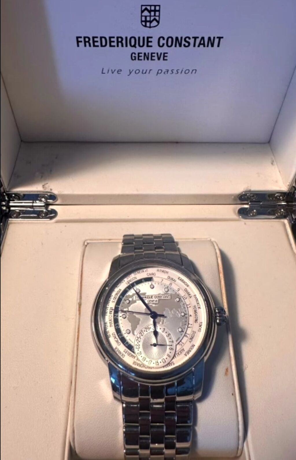 Orginal serfikat Frederique Constant Geneve – Worldtimer kişi qol — Qol saatları, Xırdalan (3)