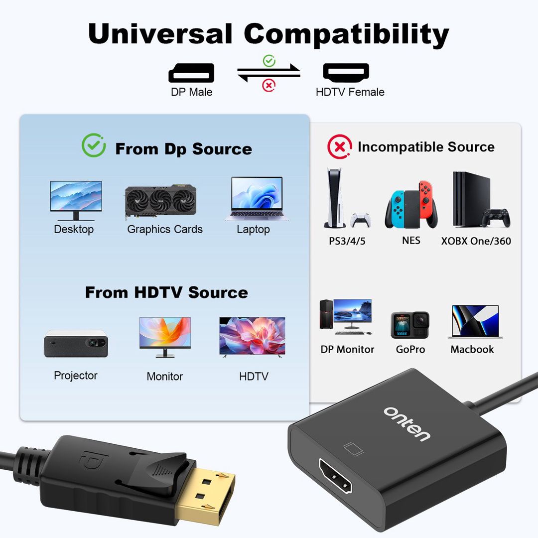 Görüntü çevirici Onten DP to HDMI — Periferik cihazlar, Bakı (2)