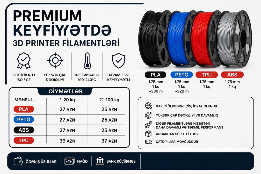3D printer filamentləri — Ofis texnikası və istehlak malları, Bakı (2)