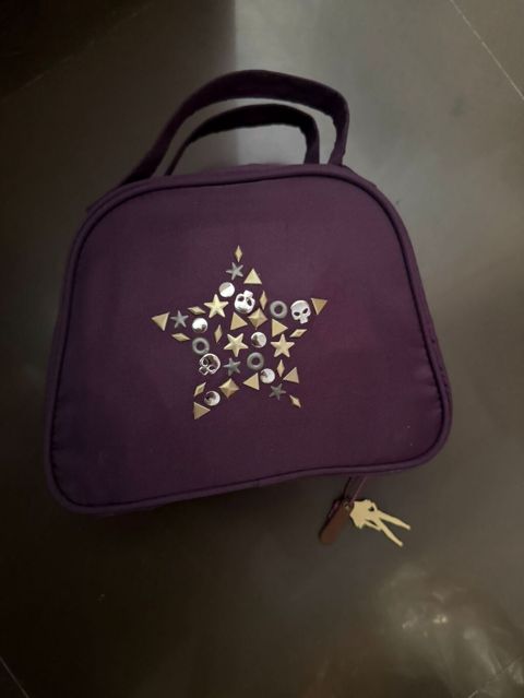 Bənövşəyi rəngli mini əl çantası/kosmetik kisə - Material: sıx parça — Bakı