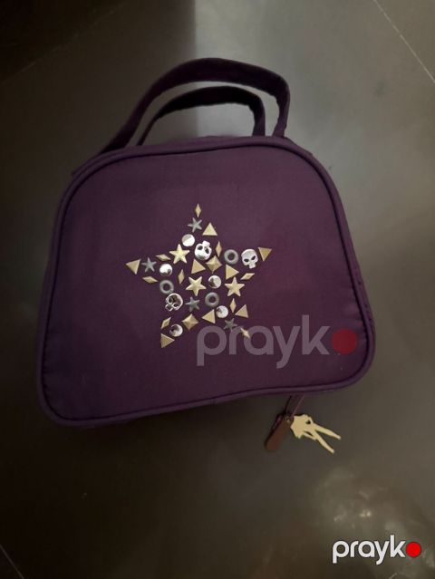 Bənövşəyi rəngli mini əl çantası/kosmetik kisə - Material: sıx parça — Bakı