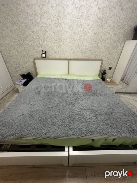 Yataq otağı üçün tüklü örtük - Rəng: boz - Material: yumşaq, uzun