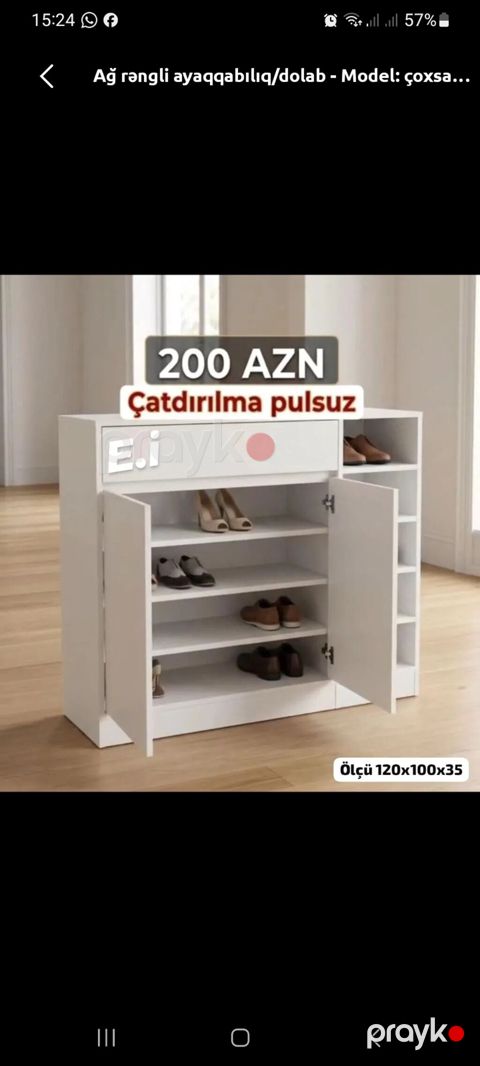 Ağ rəngli ayaqqabılıq/dolab - Model: çoxsəviyyəli saxlanma sistemli