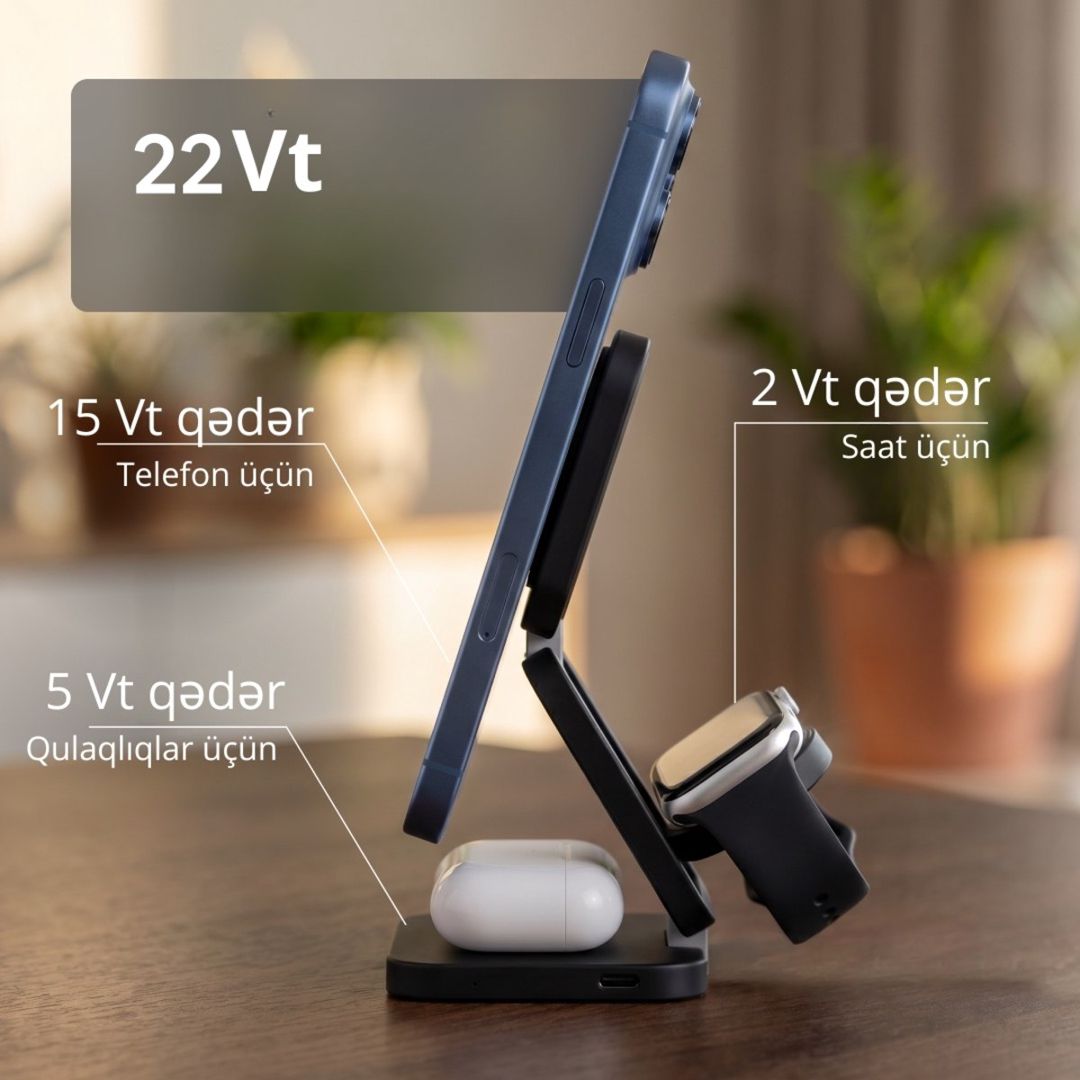 Şarj stansiyası Magssory Flex 3-ü 1-də (WCH013b) — Smartfonlar, Bakı (2)