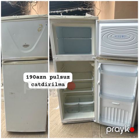 İki qapılı Arçelik soyuducu - Yuxarıda dondurucu bölmə, aşağıda geniş — Bakı