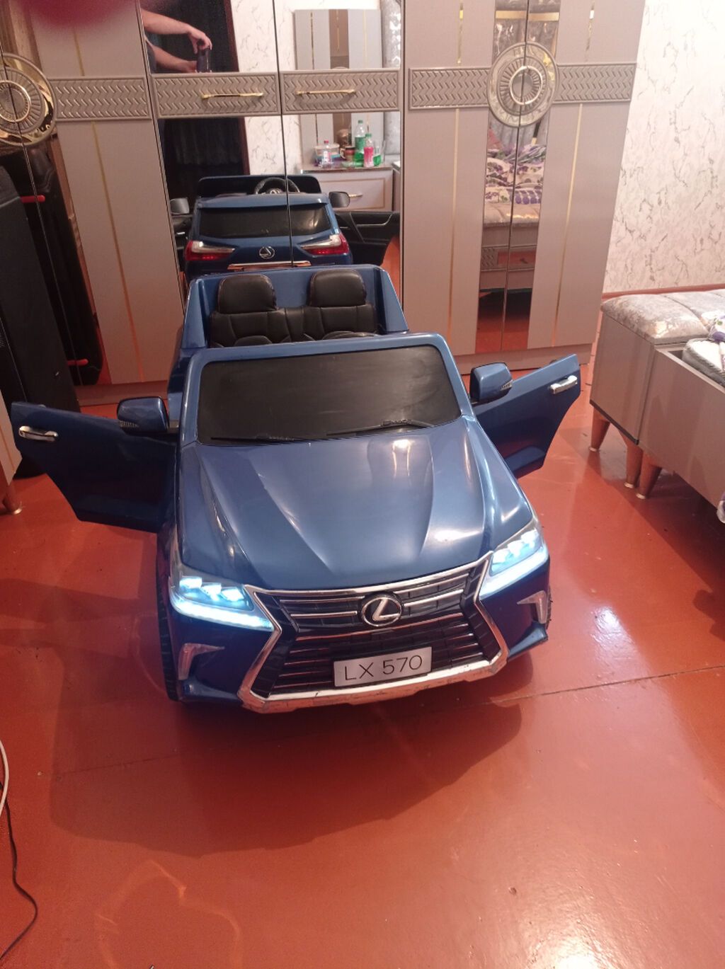 Uşaq üçün elektrikli minik maşını – Lexus LX 570 üslubunda, göy rəng — Uşaq avtomobilləri, Bakı (2)