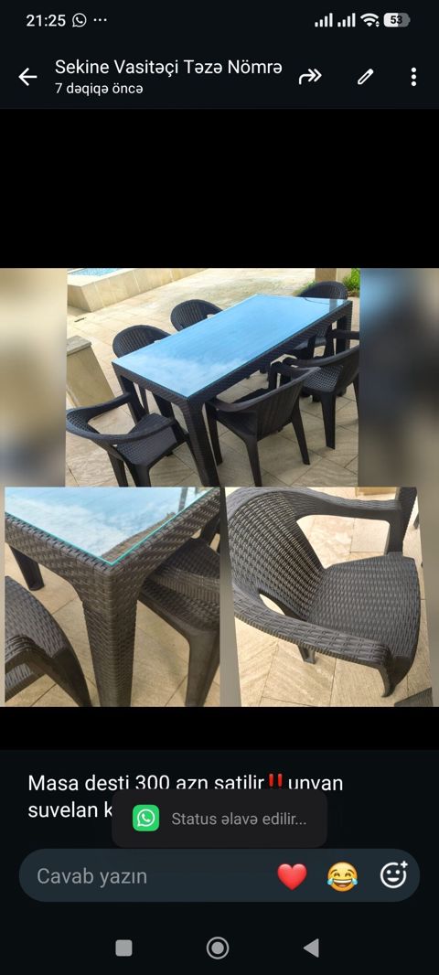 Masa desti 300 azn satilir‼ unvan suvelan kod1239 sekine — Bakı