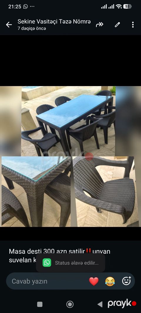 Masa desti 300 azn satilir‼ unvan suvelan kod1239 sekine — Bakı