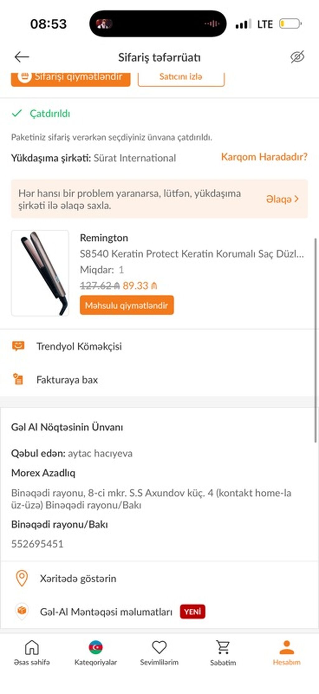 Yeni alınıb 1 dəfə işlənib saçı düm düz edir. Remington S8540 Keratin — Elektronika, Xırdalan (2)