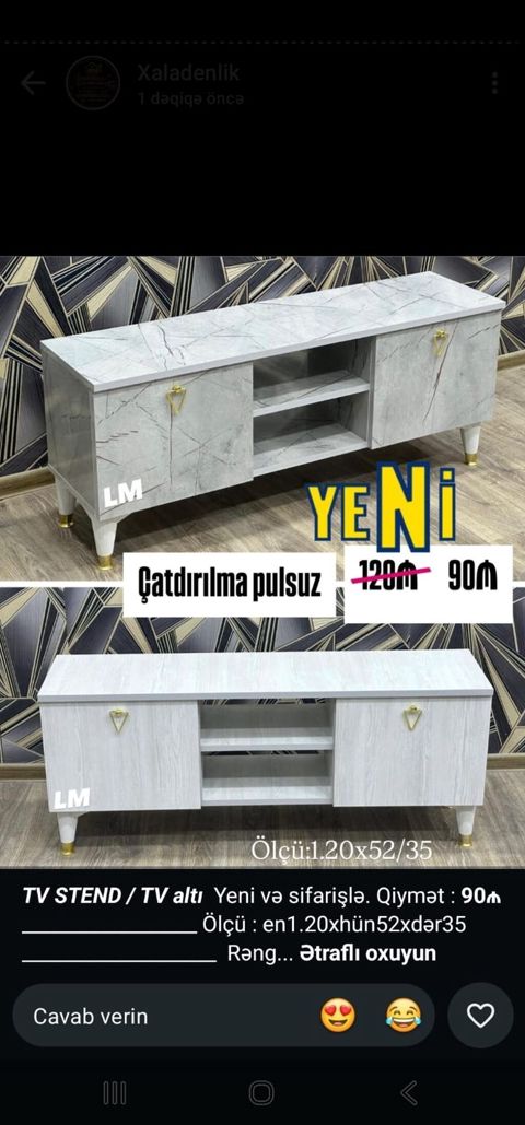 TV stendi / TV altı - Ölçü: 1.20 52 35 sm - Material və dizayn — ucuz.mebel — TV stands