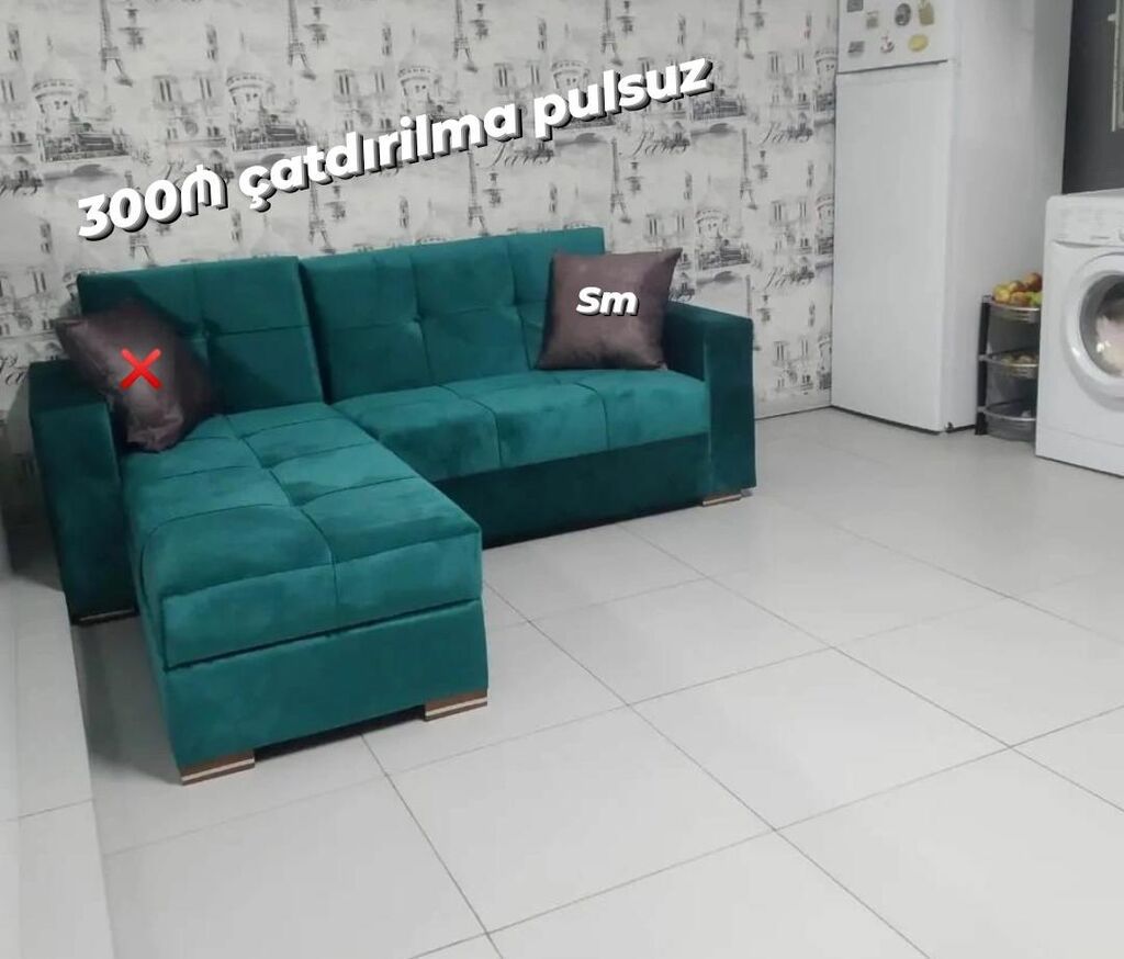 Mebel dəsti – pulsuz çatdırılma ilə 1) Künc divan - Rəng — Yumşaq mobilya dəstləri, Digah