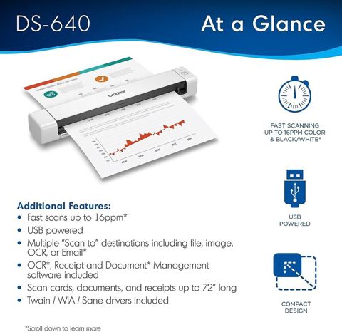 Daşına bilən scanner "Brother DS-640"