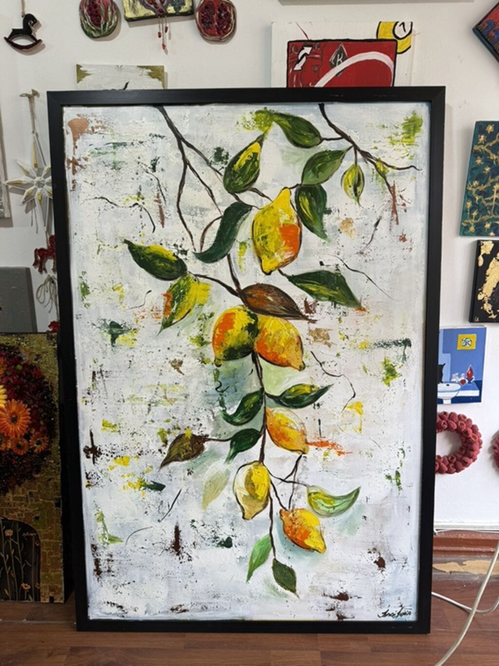 Məhsul: Orijinal rəsm əsəri – “Limon budağı” (çərçivəli) Təsvir — Şəkillər, plakatlular və çərçivələr, Bakı (2)