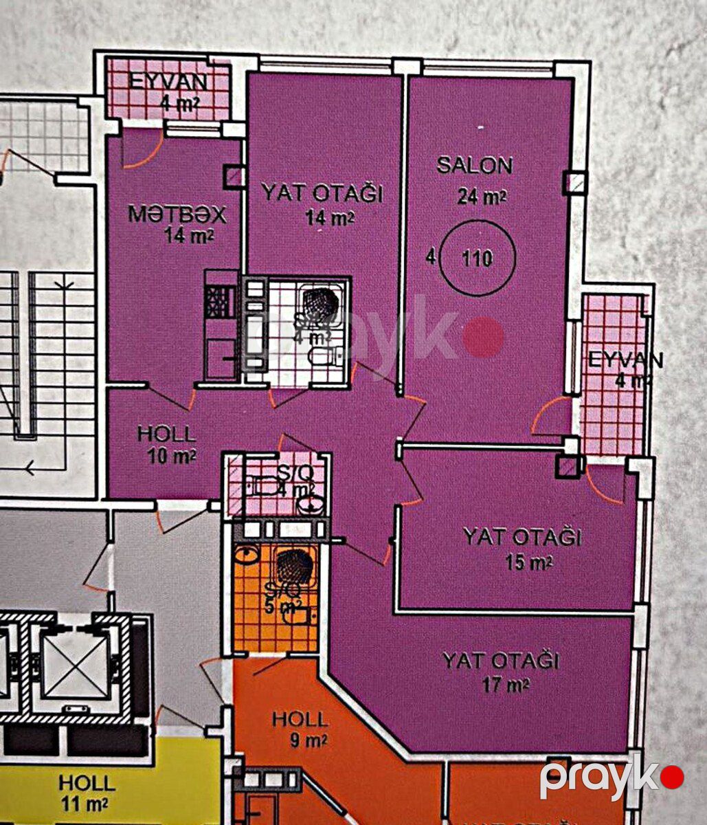 Satılır 4 otaqlı yeni tikili mənzil — 110 m² — Mənzil, Bakı (2)