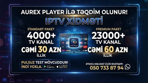 Aurex Player ilə təqdim olunan Iptv xidməti - Standart paket: 4000+ — Digah