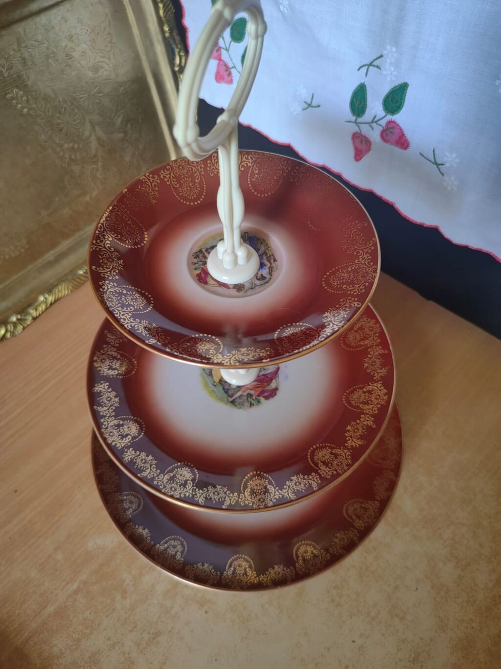 Tort və şiriniyyat qabı, rəng - Qəhvəyi, Farfor — Süfrə qabı, Bakı (3)