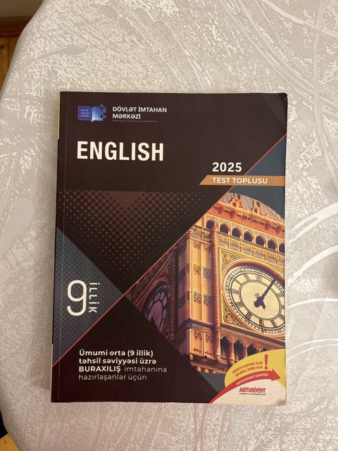 Məhsul: “English – 2025 Test Toplusu” (Dövlət İmtahan Mərkəzi) — Masazır