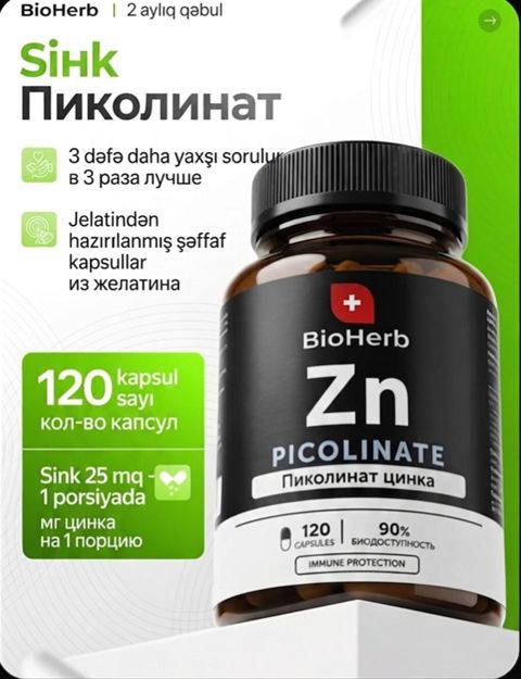 BioHerb Sink Picolinat – sinkin pikolinat formasında qida əlavəsi — Bakı